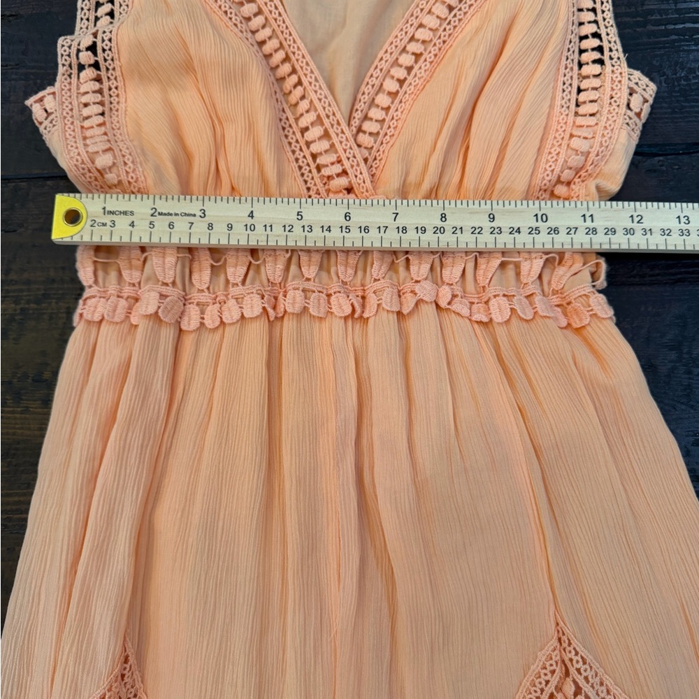 Chelsea & Violet Peach Boho Festival Maxi Dress Medium Sleeveless Summer Wedding - Picture 14 of 14